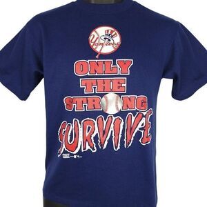 New York Yankees T Shirt Vintage 90s MLB Baseball 50/50 Made In USA Mens Small